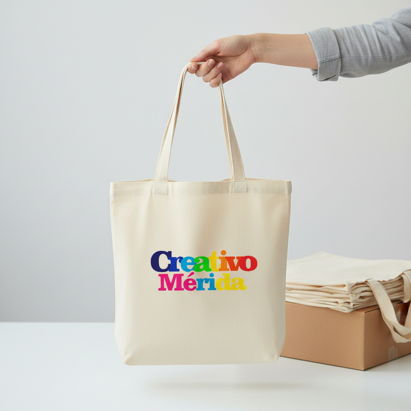 Vista previa 4 de Tote bag de lienzo 28x32cm Un color