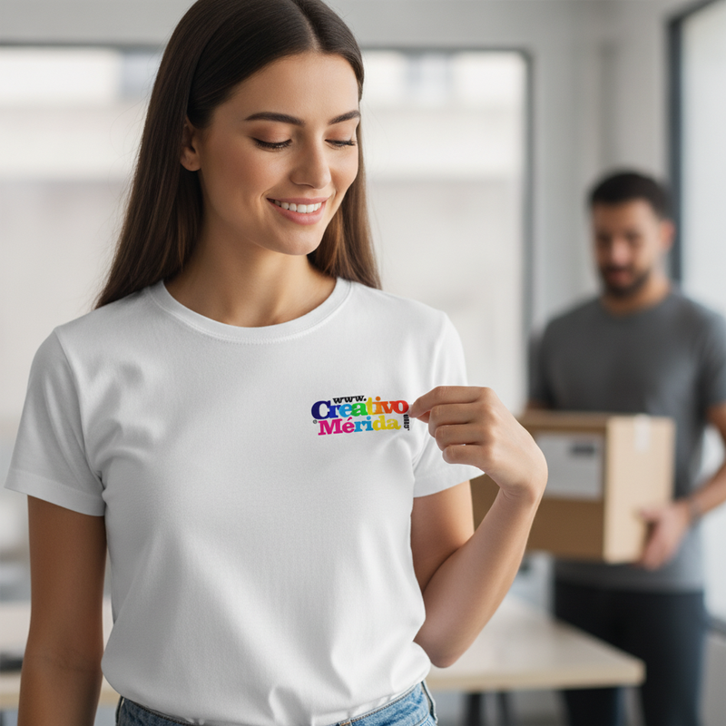 Vista previa 4 de Camisetas Poli-algodón cuello redondo personalizado